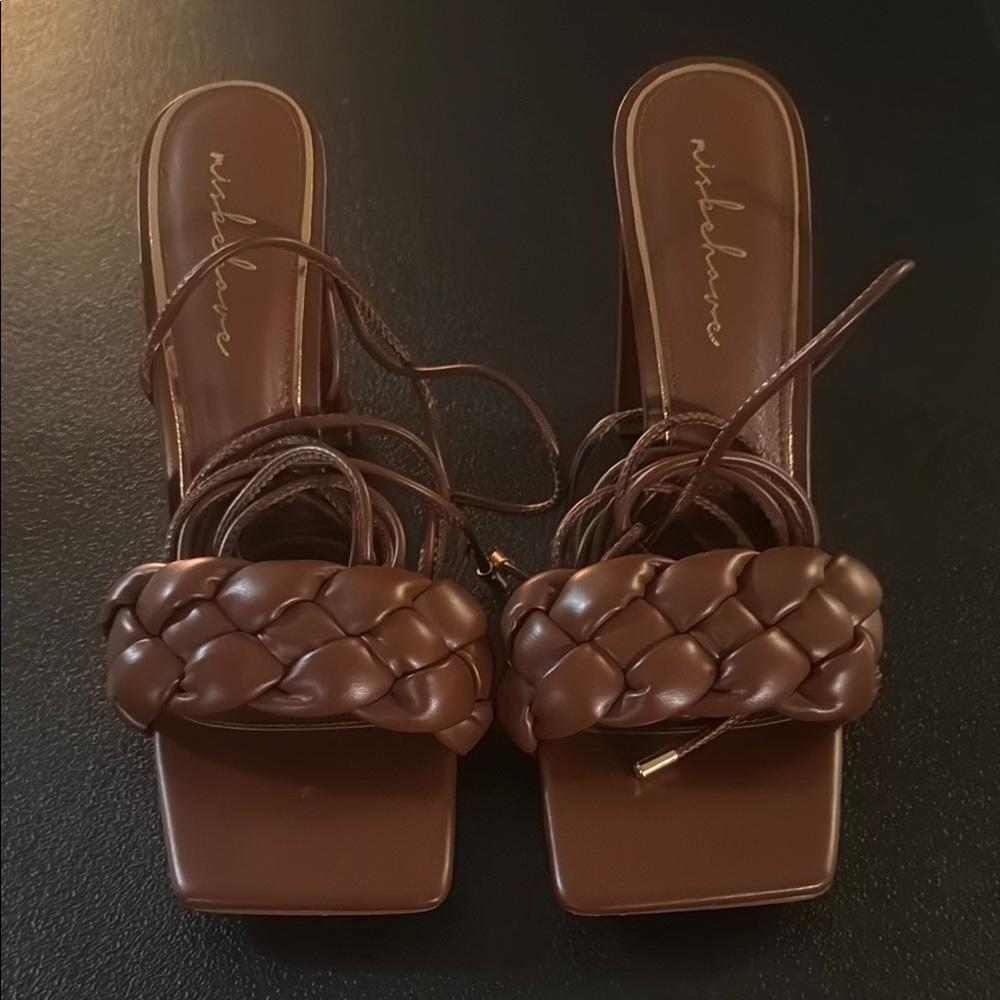 Sophisticated Brown Heels with Polished Finish